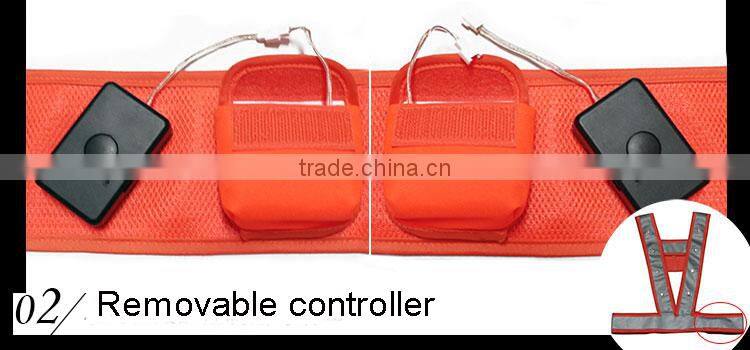 High visibility mesh Night Work Safety Vest with LED lights