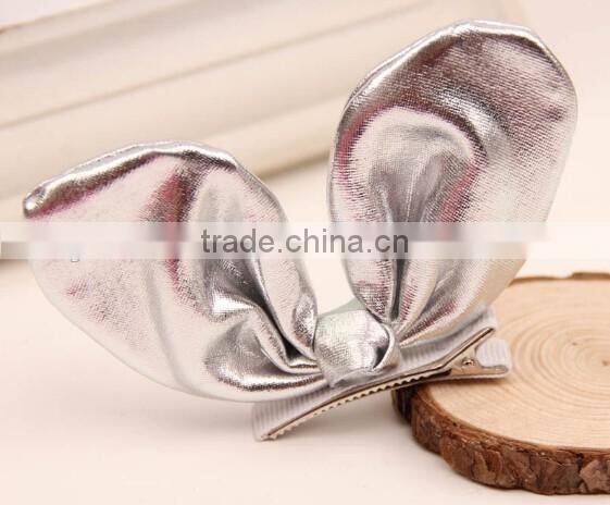 shining fabric cute rabbit kids hair clips