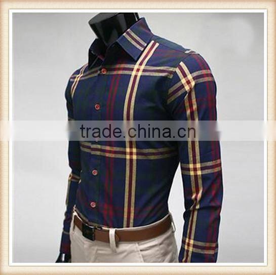 2016 Slim Fit Royal striped Oxford Dress Shirt