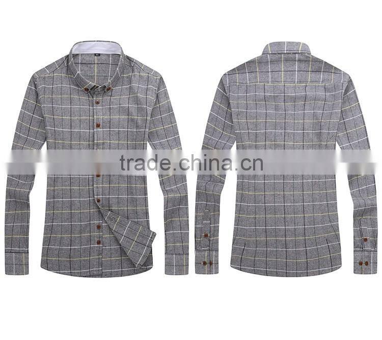 Business casual plaid shirt wash-and-wear cotton of cultivate one's morality men long sleeve shirt male tide
