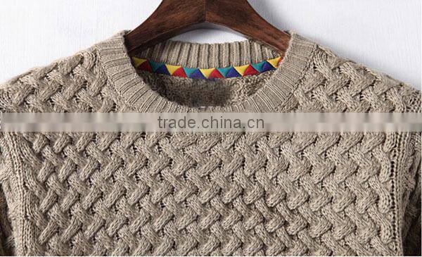 Crew neck 3D pattern fashion sweater for men