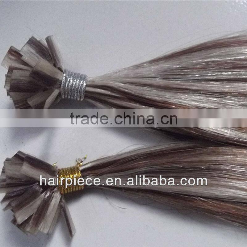 Human hair extensions flat keratin tip