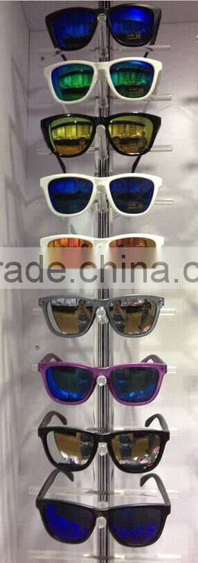hot sale UV400 CE FDA custom logo promotion sunglasses frog black frame mirror lenses sunglasses DLC9003