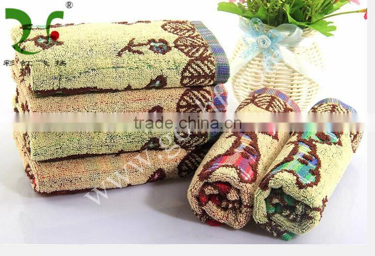 Good quality 100% cotton yarn dyed jarquard baby hand towel