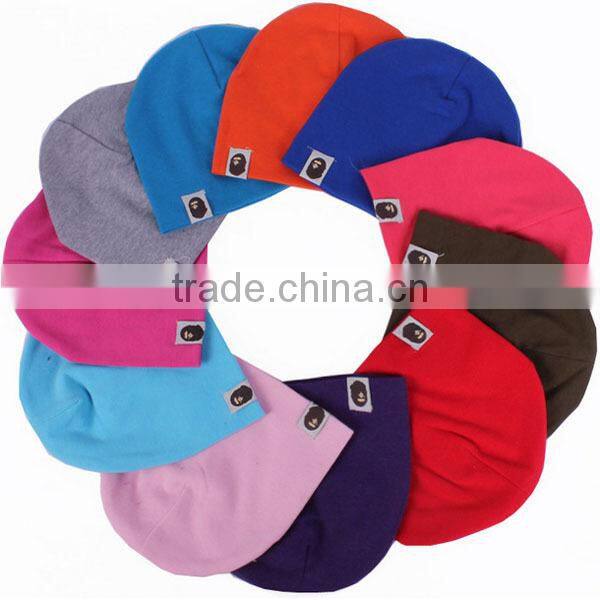 wholesale plain knit cotton baby beanie hat
