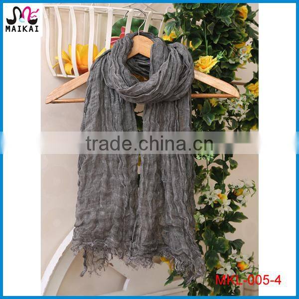 2015 new fashion linen cotton scarf and shawl wholesale
