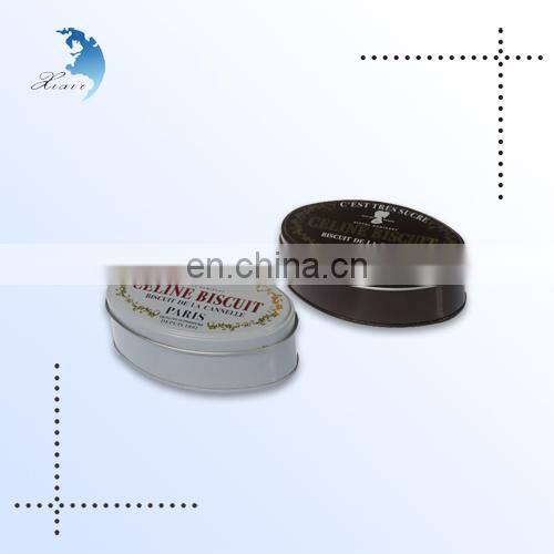 2014 Best Selling Promotional Non-toxic Printed Small Oval Metal Biscuit Boxes