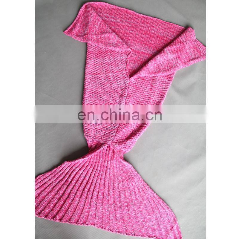 Fairy tale sea-maiden tail carpet knitted wool blend kids leisure nap blanket