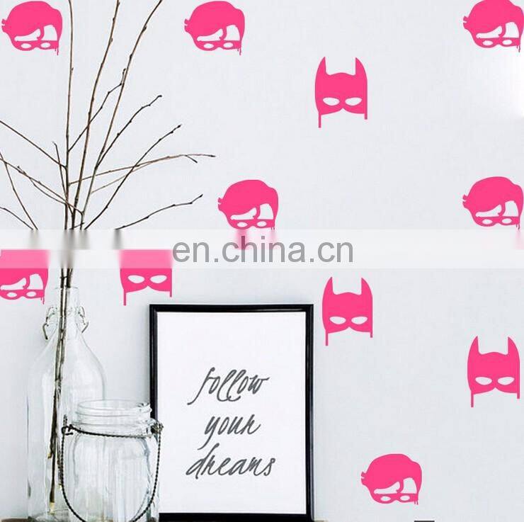 Superhero Mask Ins Style Vinyl Mini Wall Sticker Children Room Home Decoration Mural Roon Decal