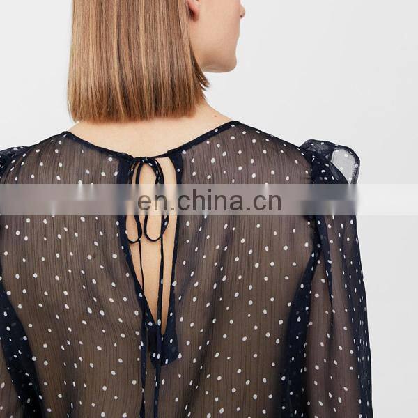 Womens blouses 2017 polka-dot women long sleeve blouse tops women