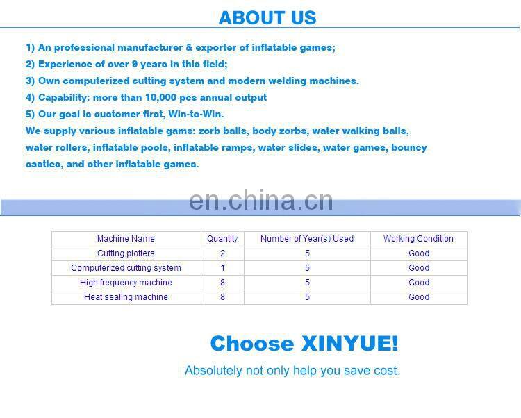 PVC/TPU super quality inflatable zorb climb in ball