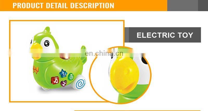 Battery Operate Projection Cartoon Parrot With Light And Music Plastic Toy Animal