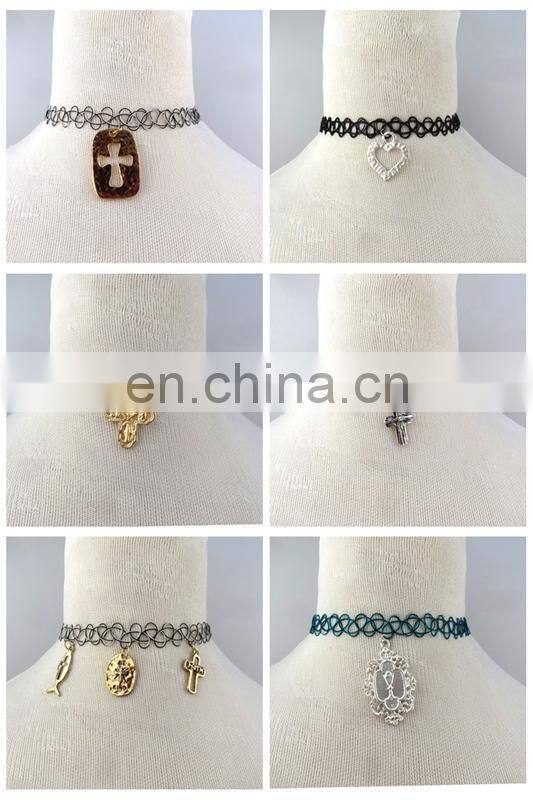 China factory customize wholesale newest fashion pendent hologram choker