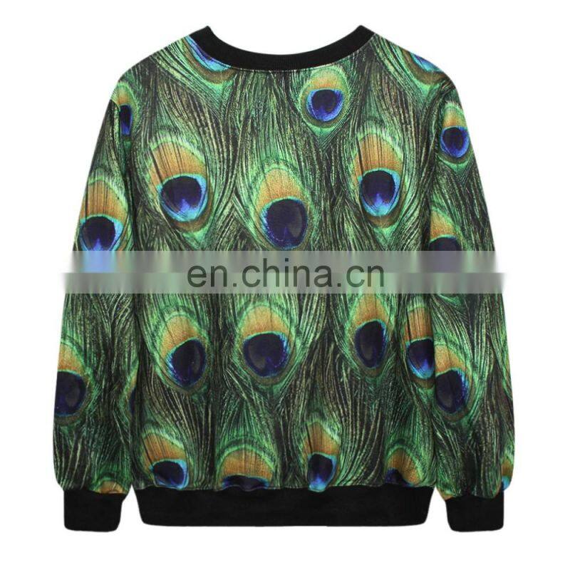 women 3d peacock feathers print cheap china wholesale clothing