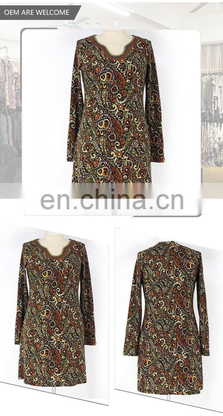 2017 newest Kaftan style big size heart printing one piece ropa mujer tunic for mature woman