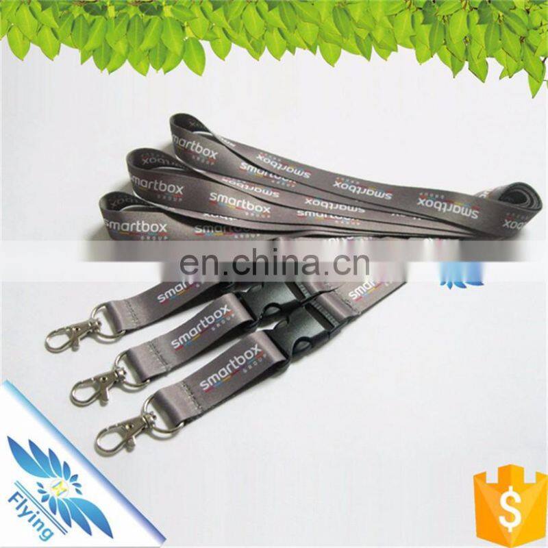 customized color print lanyard heat transfer lanyard cell phone strap with keychain hook