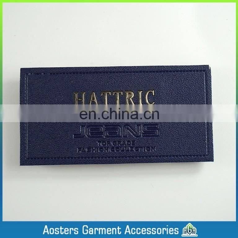 jeans leather patch company custom fashion jeans leather patch labels