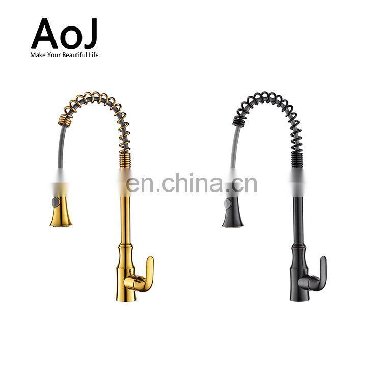 2018 Morden New Design Brass High Quality Pull Out Single Hole Kitchen Electric Faucet