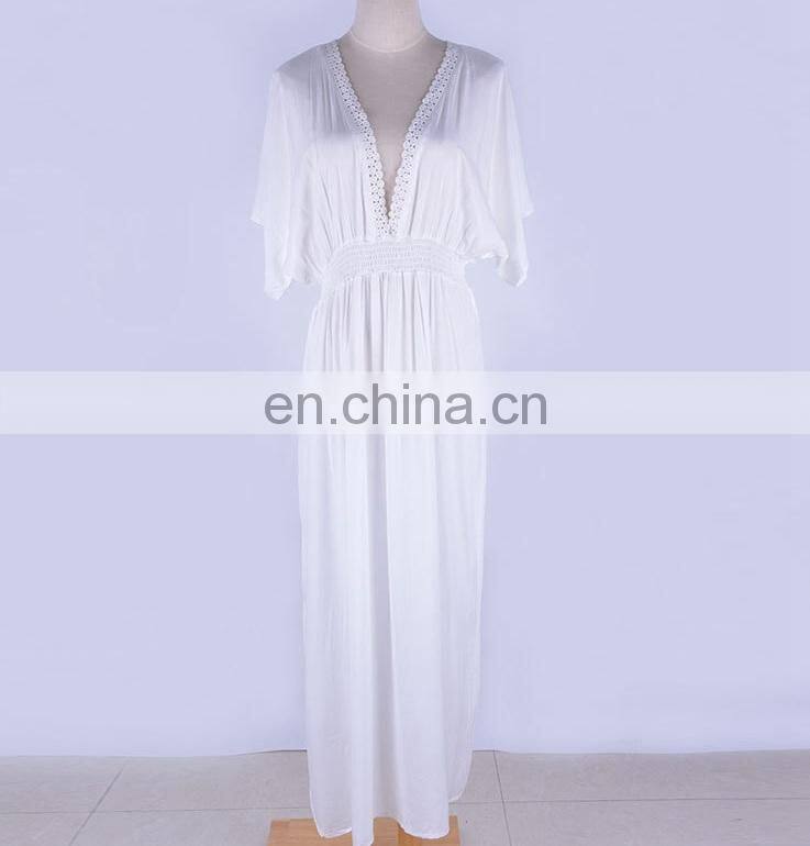 White Cotton Beach Dress 2019 Robe de Plage Lace Beach wear Pareo Beach Bikini cover up Sarong Kaftan Tunic Swim Covers