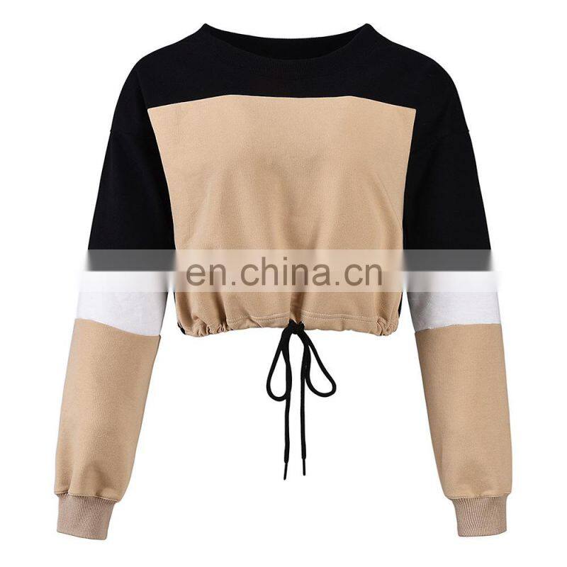 Streetwear Women Pullover Hoodie, Gym Crop Top Hoodies