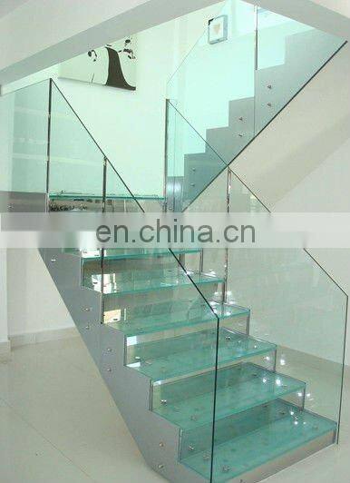 stair glass railing prices SELL 6-20mm high quality stair glass staircase railing tempered glass