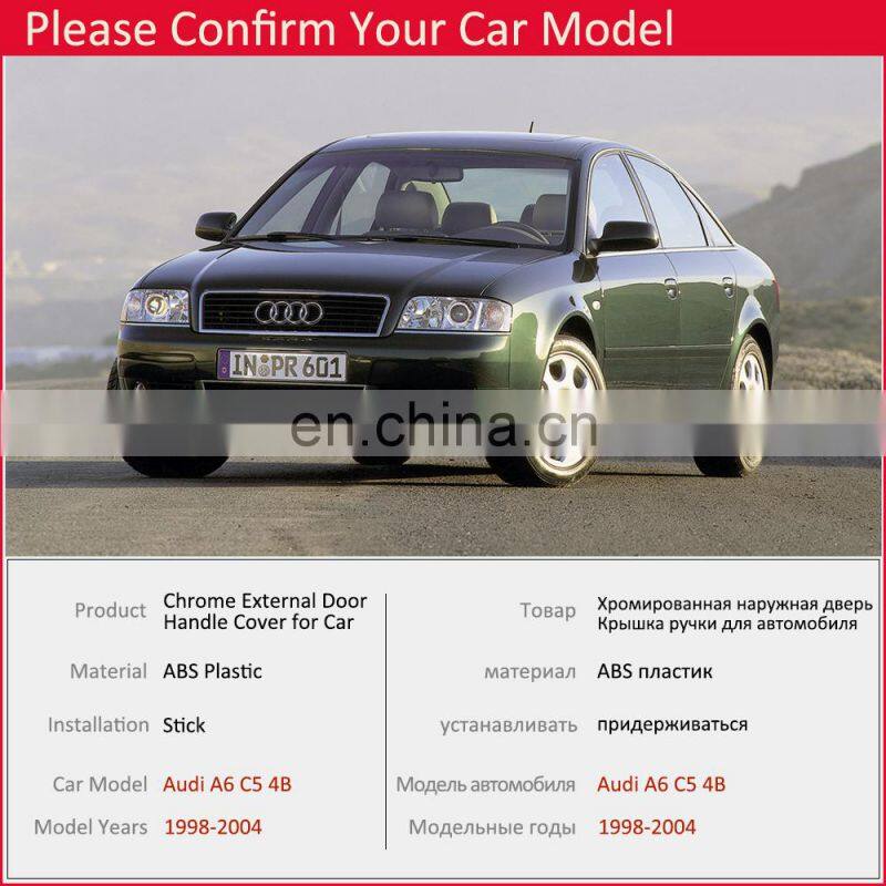 for Audi A6 C5 1998 1999 2000 2001 2002 2003 2004 4B Luxurious Chrome Door Handle Cover Catch Trim Set Car Styling Accessories