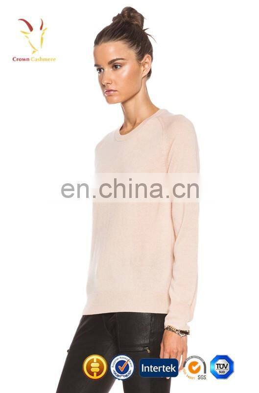 Ladies Knitted Pink Cashmere Sweater for Spring Knitwear