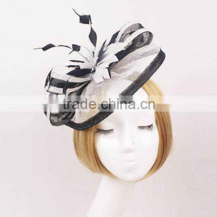China Manufacturer Wholesale Wedding Bridal Fascinator Hat With feather