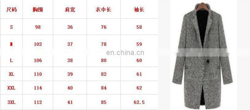 2021 Amazon hot sale new European style houndstooth coat for autumn and winter, slim thick woolen coat, woolen coat