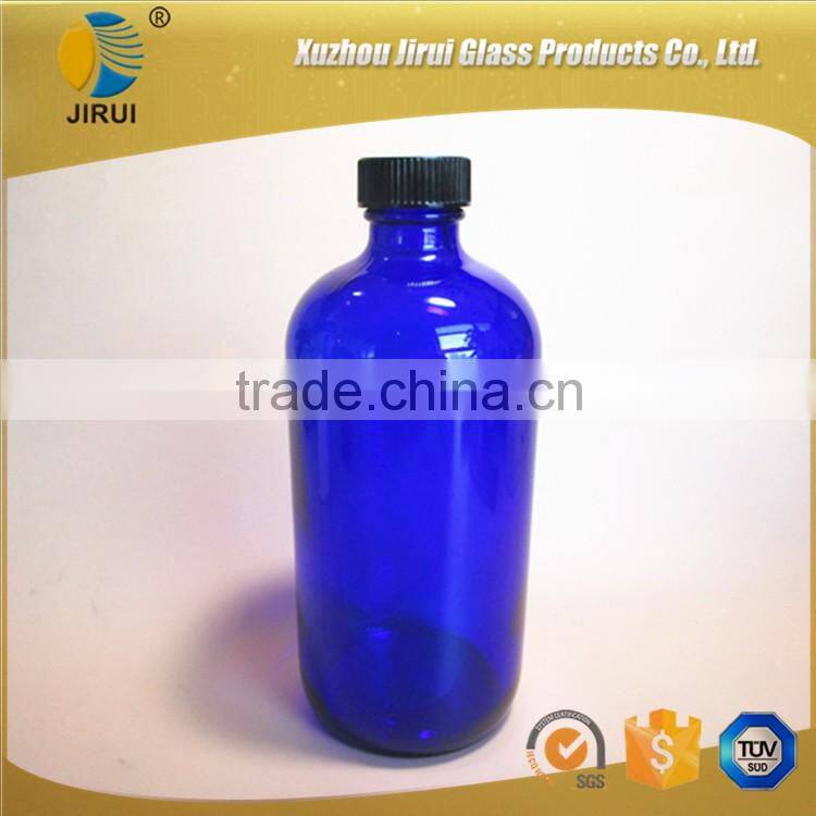 24oz cobalt blue boston glass bottle with trigger sprayer