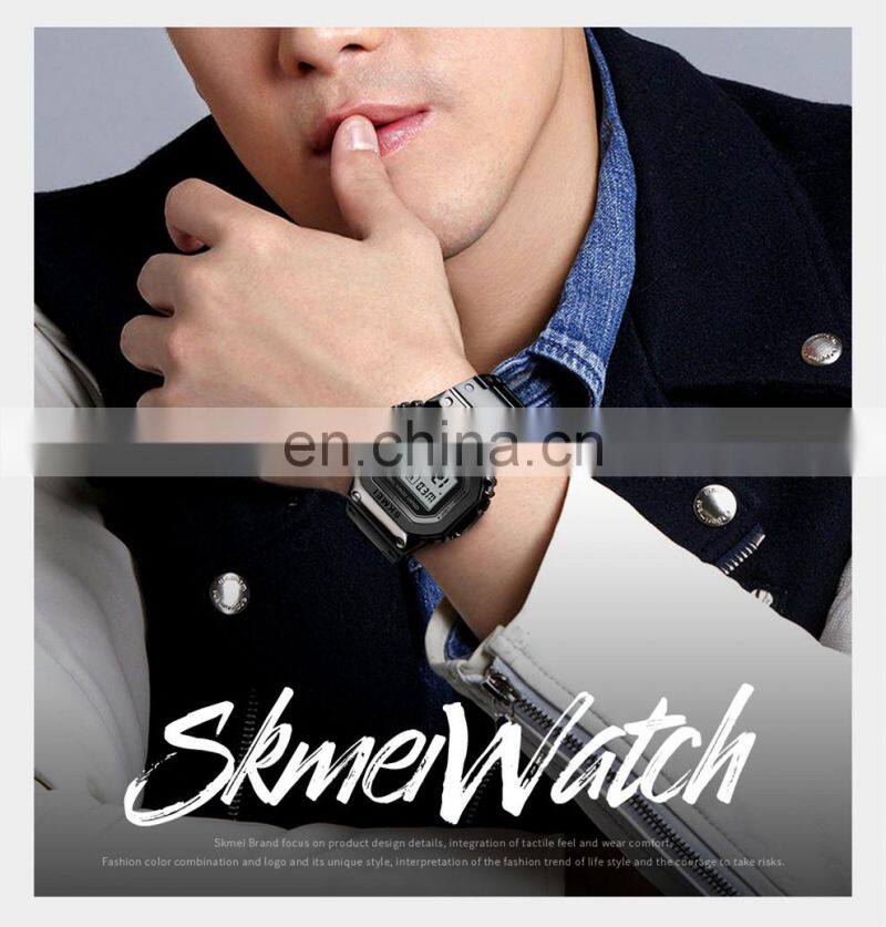 Skmei 1456 stainless steel watch jam tangan pria waterproof wristwatches men