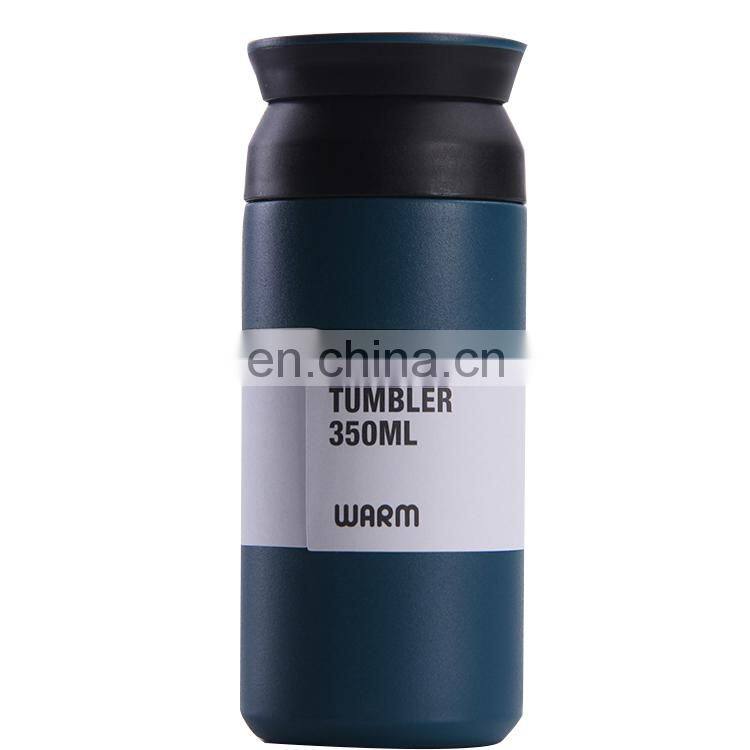 Portable 12oz Metal Coffee Mug Double Wall Vacuum Travel Tumbler with Handle