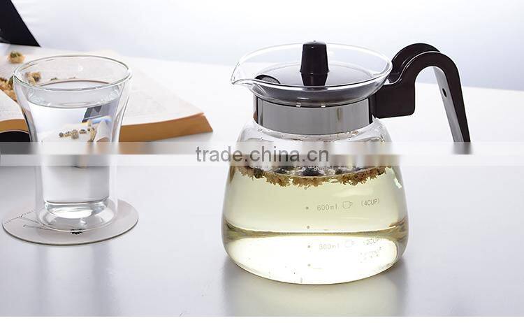 2016 new 1000ml 34oz promotion transparent water pot water carafe glass water kettle