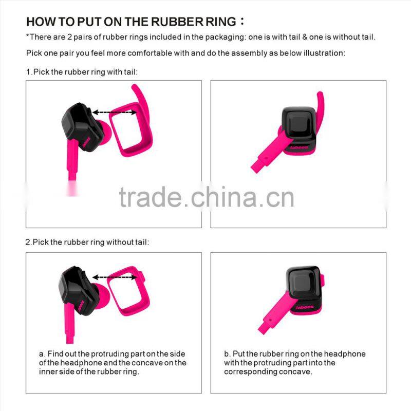 High quality wireless neckband stereo waterproof sport bluetooth ear buds for samsung