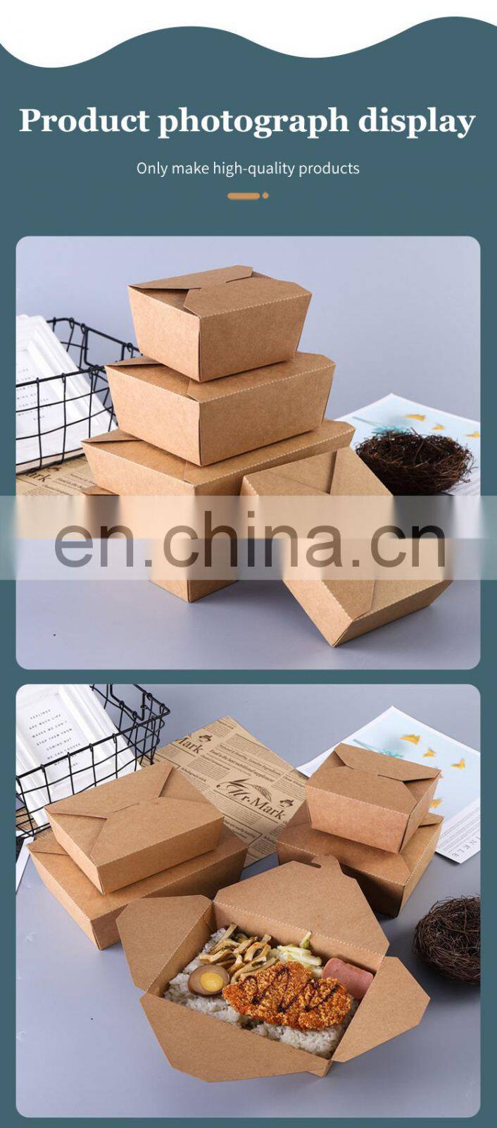 High quality ecofriendly box for fast lunch sushi meal rice fruit salad parcel corrugated cardboard takeaway food package paper