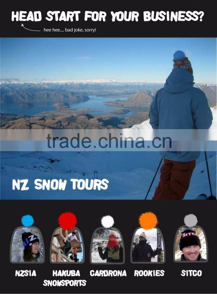 Custom knit beanies with woven label slouch beanie hat