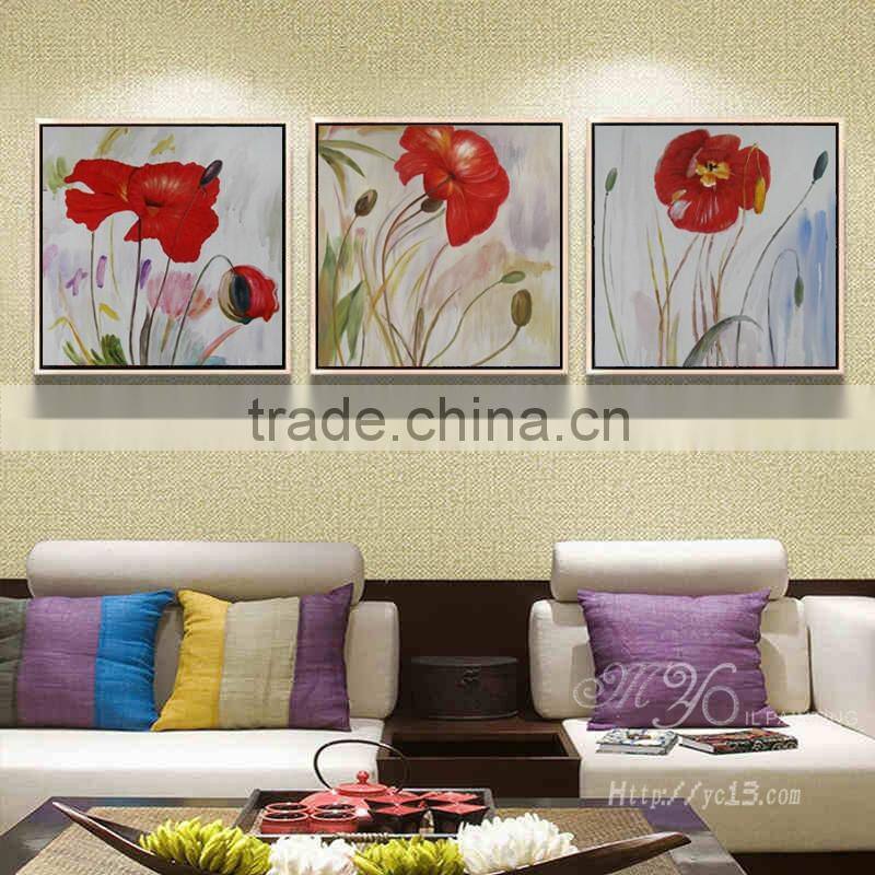 New product 2016 canvas floral canvas oil painting for christmas decoration GZ-300