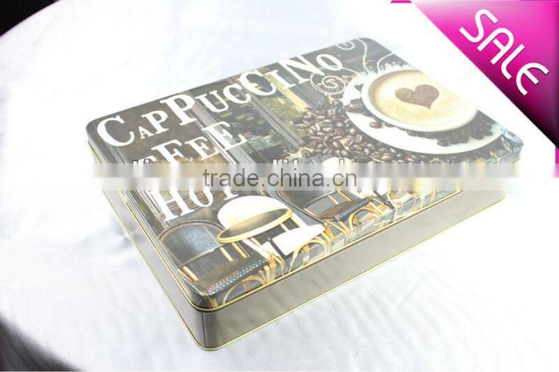 Coffee tin box Square tin box