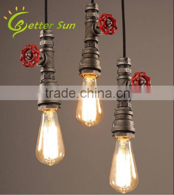 Loft Retro DIY Industrial Water Pipe Metal Pendant Lights Lamps