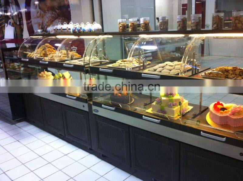 APEX top curved below straight doors acrylic cake stands with lights