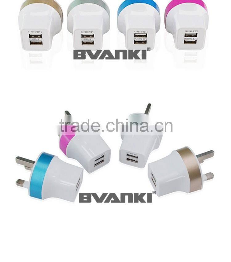 2016 hot new arrivals Top Quality CE Approved Wholesale EU/US/UK/AU Plug 5V 2.1A Dual USB Travel Wall Charger with High quality