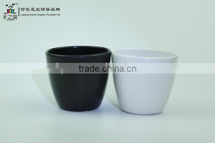Glazed round melamine flower pot MX1408