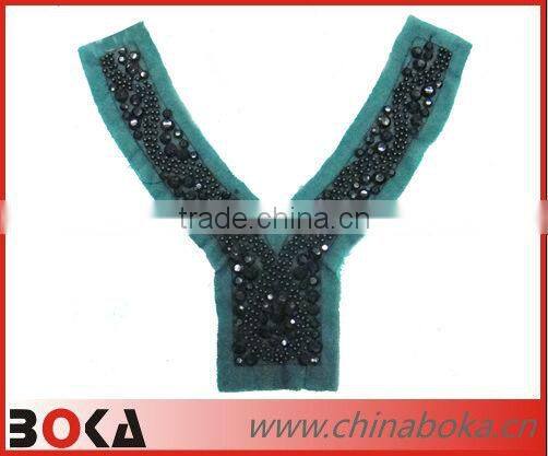 Fashion v-shape handmade beading women collar neck design