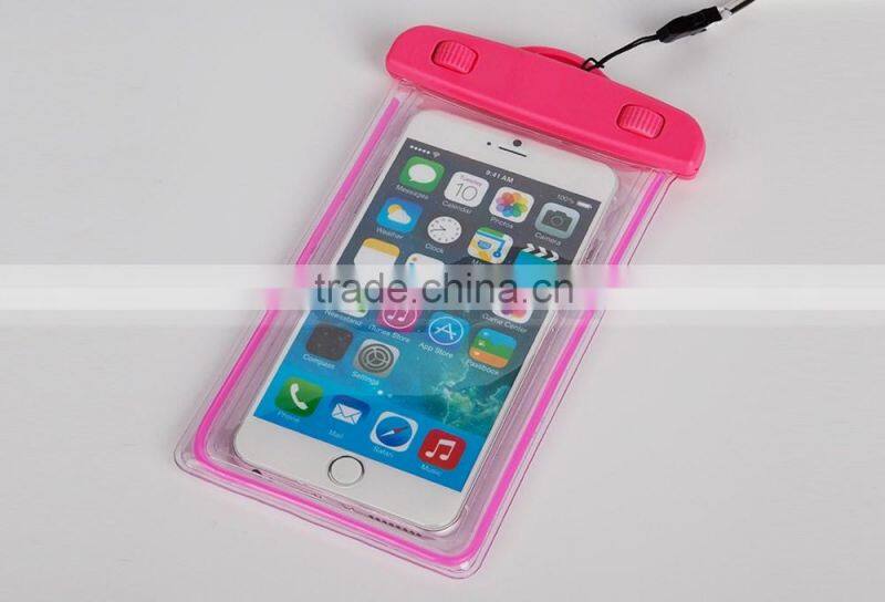 Lanyard and Luminous 4.5-6'' PVC Waterproof Bag Underwater Pouch Dirt Proof Durable Case Cover For iphone 6 plus For Samsung
