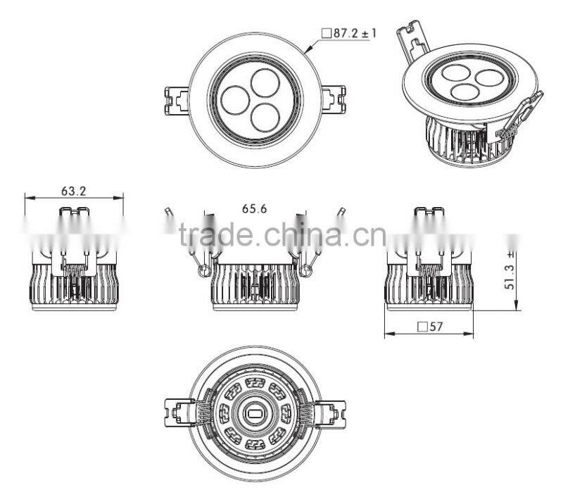 HOT selling 3W led kitchen ceiling lights