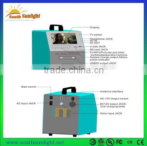 New design China 50W TV portable solar power system or solar energy home system with tv in a low price