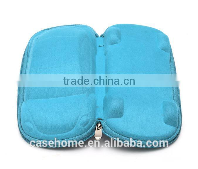 Car glasses case,soft bag and glasseses cloth customized hot sale children car shaped eva sunglasses case