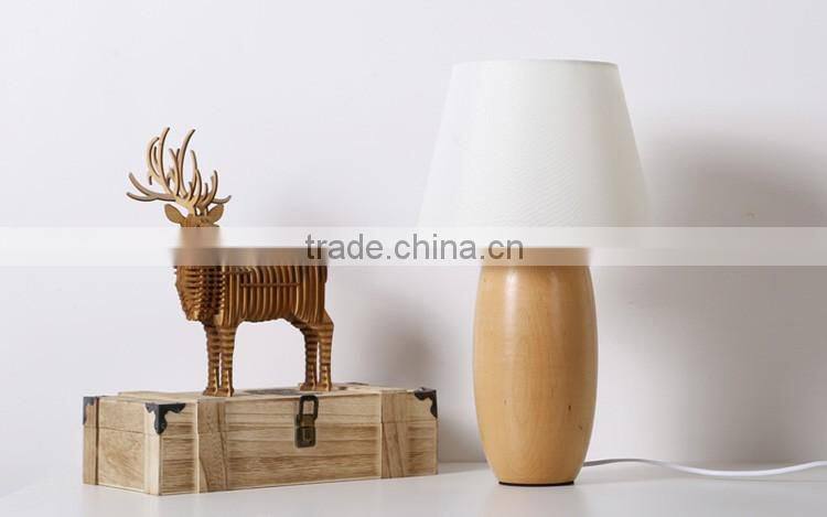 LED Wood table lamp Hot selling in Korea wooden base bedside table lamp LED Wood table Light JK-879-17