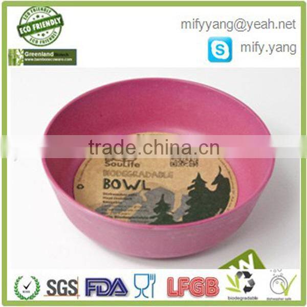 6 inch Pink Eco friendly Bamboo Fiber Salad Bowl