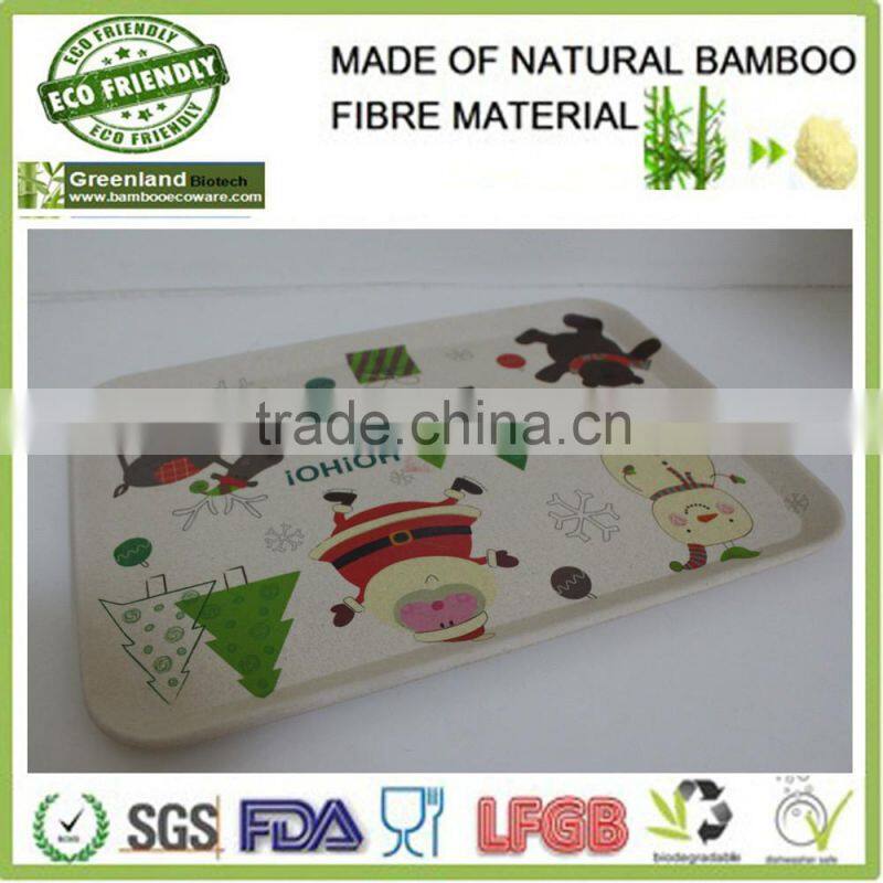 Greensun selling green bamboo fibre natural biodegradable dishes tray for home party
